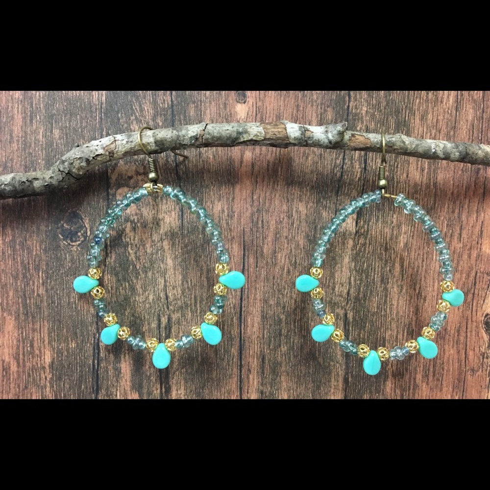 🛑SOLD🛑 Handmade glass & metal earrings